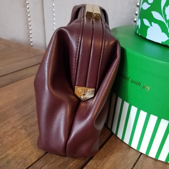 Ann Taylor Soft Frame Clutch Merlot - Picture 9 of 16